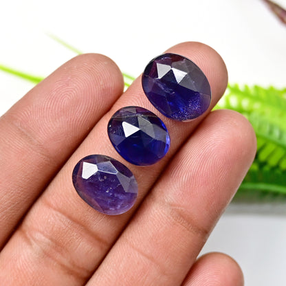 46.4cts Iolite Rose Cut Cabochon 12x15mm - 11x13mm AA Grade Gemstone Parcel - Total 9 Pcs