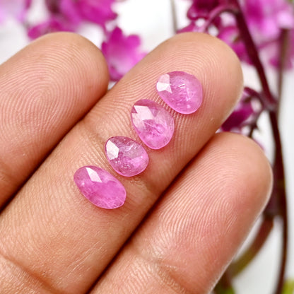 16.60cts Pink Sapphire Rose Cut Freeform Shape 5x8mm, 6x9mm AA Grade Gemstone -Total 20 PCS