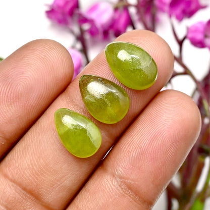 39.1cts Vesuvianite Smooth Cabochon 8x12mm - 9x13mm AA Grade Gemstone Parcel - Total 10 Pcs