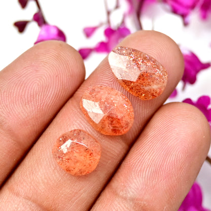 27.6cts Sunstone Rosecut Cabochon 8x11mm - 9x12mm AA Grade Gemstone Parcel - Total 10 Pcs