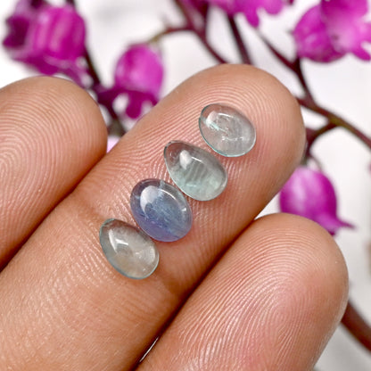 39.7cts Fluorite Rose Cut Cabochon 5x5mm - 5x7mm Free Form Shape AA Grade Gemstone Parcel - Total 60 Pcs