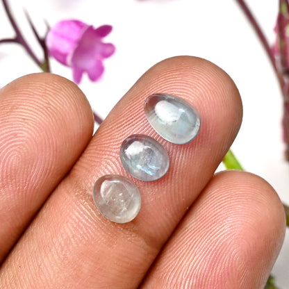 39,70 ct grüner Fluorit, glatter Cabochon, 5 x 5 mm – 5 x 7 mm, Edelsteinpaket der Güteklasse AA, insgesamt 52 Stück