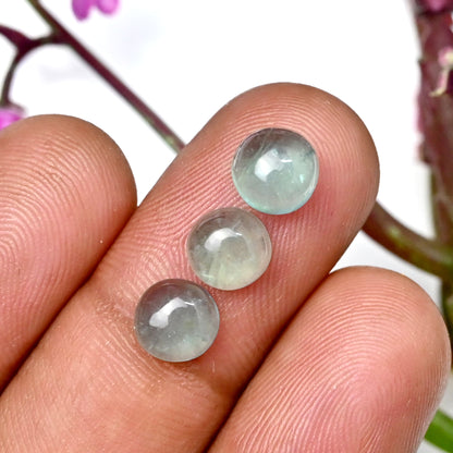 43,55 ct grüner Fluorit, glatter Cabochon, 6 x 8 mm – 6 x 6 mm, Edelsteinpaket der Güteklasse AA – insgesamt 35 Stück