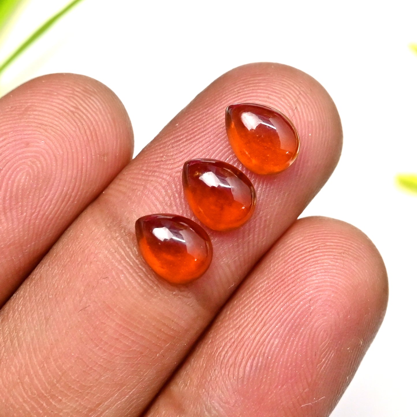 32,75 ct Spessartin-Granat, glatt, 6 x 8 mm, birnenförmiger Cabochon, Qualität AAA, Edelsteinpaket – insgesamt 20 Stück