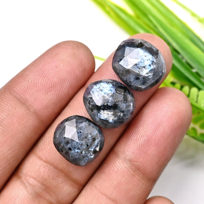 89.15cts Larvikite Rose Cut Cabochon 11x18mm - 12x15mm AA Grade Gemstone Parcel - Total 15 Pcs