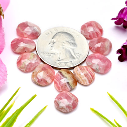 34.5cts Rhodochrosite Rosecut Freeform Shape 10x10mm - 9x11mm AA Grade Loose Gemstone - Total 10 Pcs