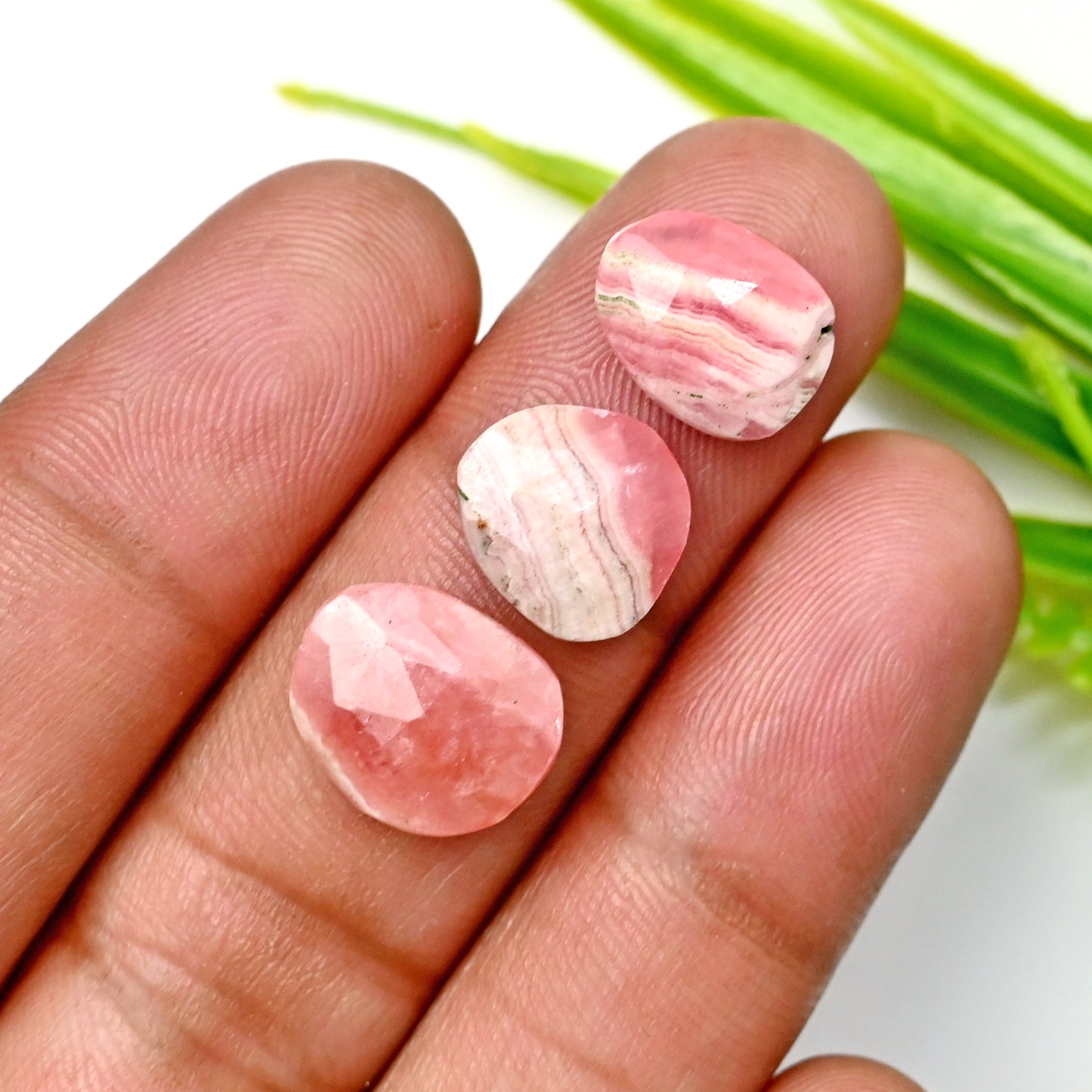 41.15cts Rhodochrosite Rosecut Freeform Shape 11x13mm - 10x12mm AA Grade Loose Gemstone - Total 10 Pcs