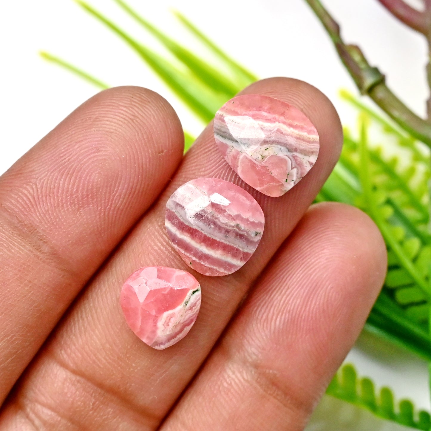 37.10cts Rhodochrosite Rosecut Freeform Shape 10x13mm, 9x12mm AA Grade Loose Gemstone - Total 10 Pcs