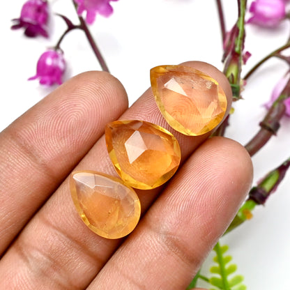 65.2cts Citrine Rose Cut Cabochon 13x15mm - 12x17mm Free Form Shape AA Grade Gemstone Parcel -Total 10 Pcs