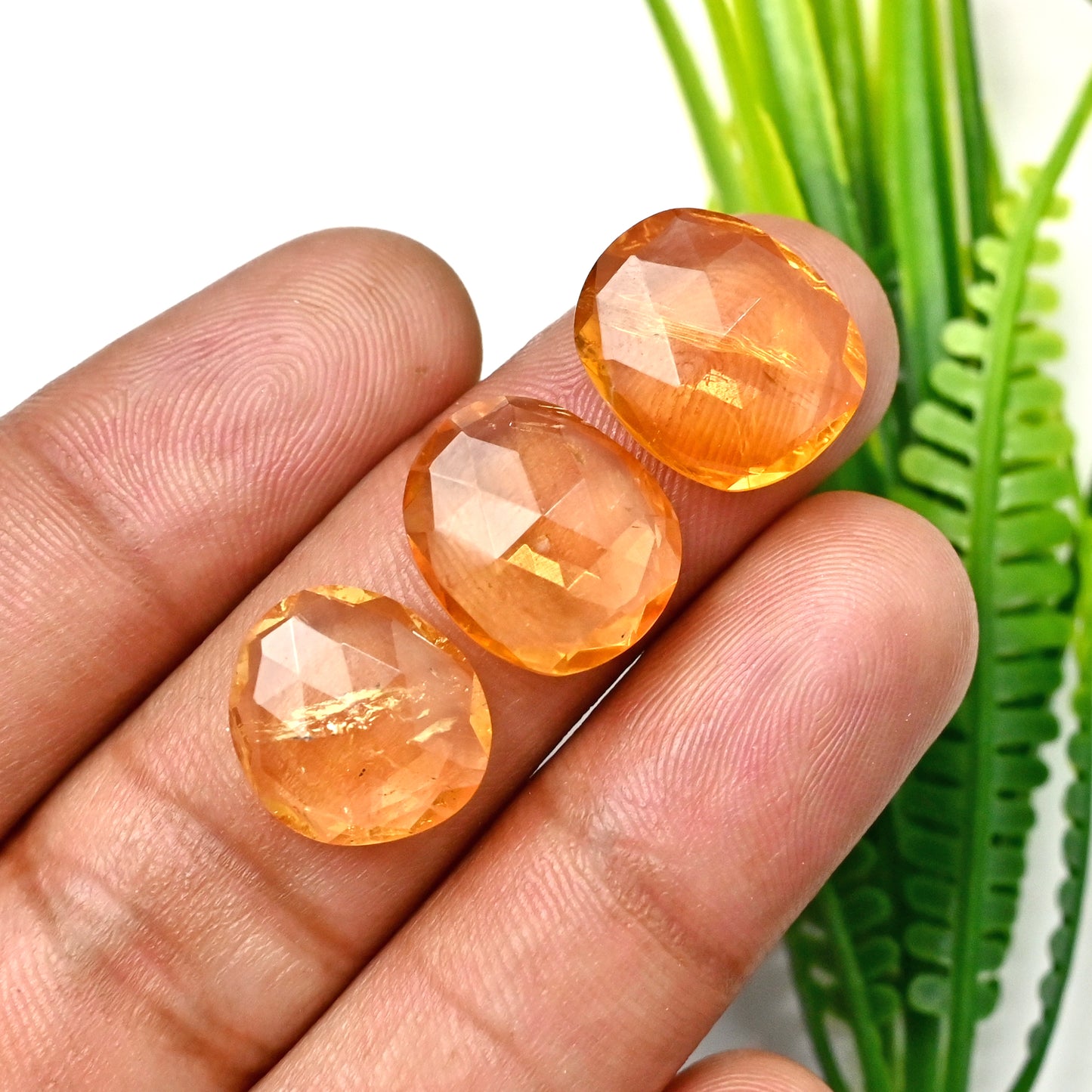 56.05cts Citrine Rose Cut Cabochon 13x17mm - 12x14mm Free Form Shape AA Grade Gemstone Parcel -Total 10 Pcs