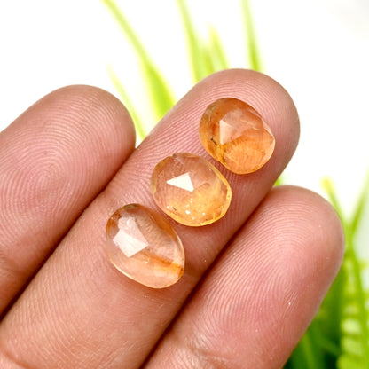 47.35cts Citrine Rose Cut Cabochon 8x10mm - 7x11mm Free Form Shape AA Grade Gemstone Parcel -Total 25 Pcs