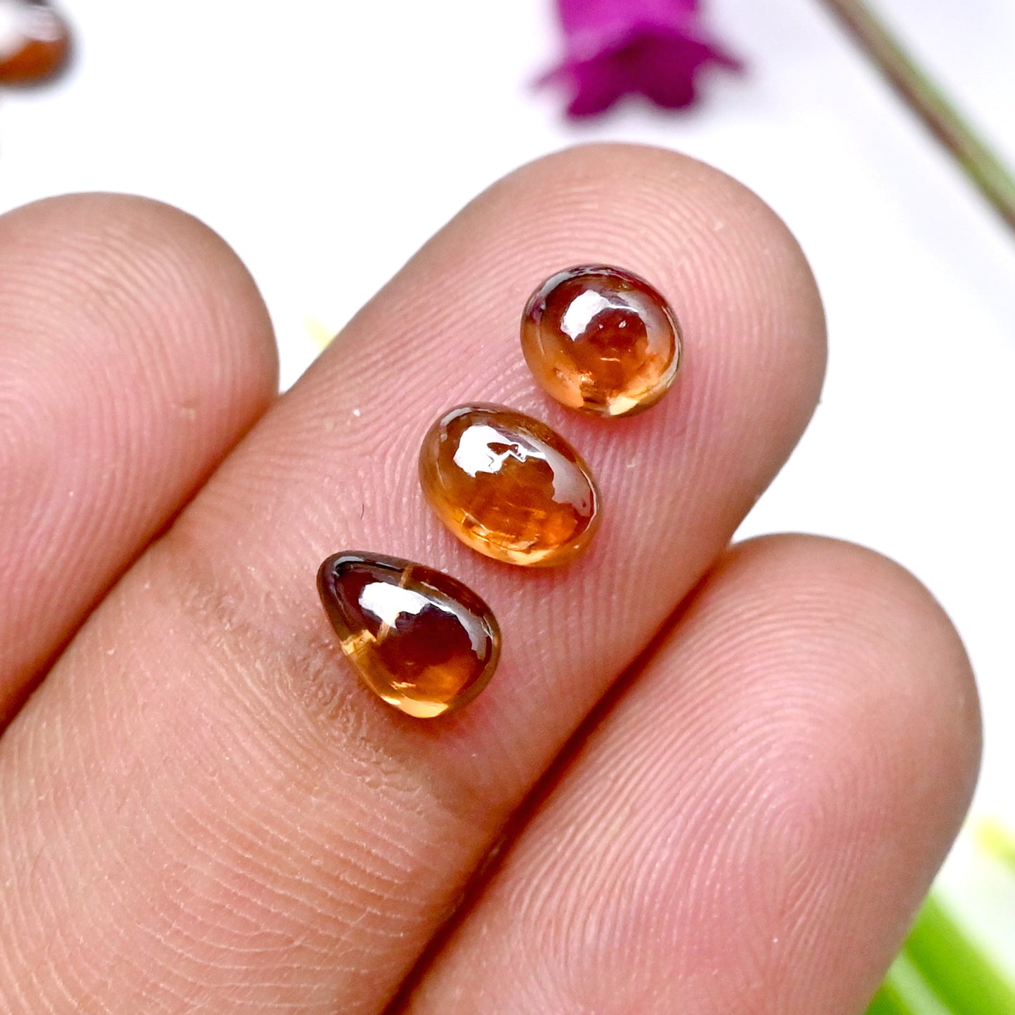 26.3cts Natural Brown Zircon Smooth Cabochon 5x7mm - 6x6mm AA Grade Gemstone Parcel - Total 20 Pcs