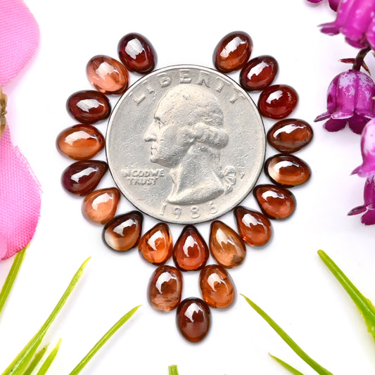 29.5cts Natural Brown Zircon Smooth Cabochon 5x7mm AA Grade Gemstone Parcel - Total 20 Pcs