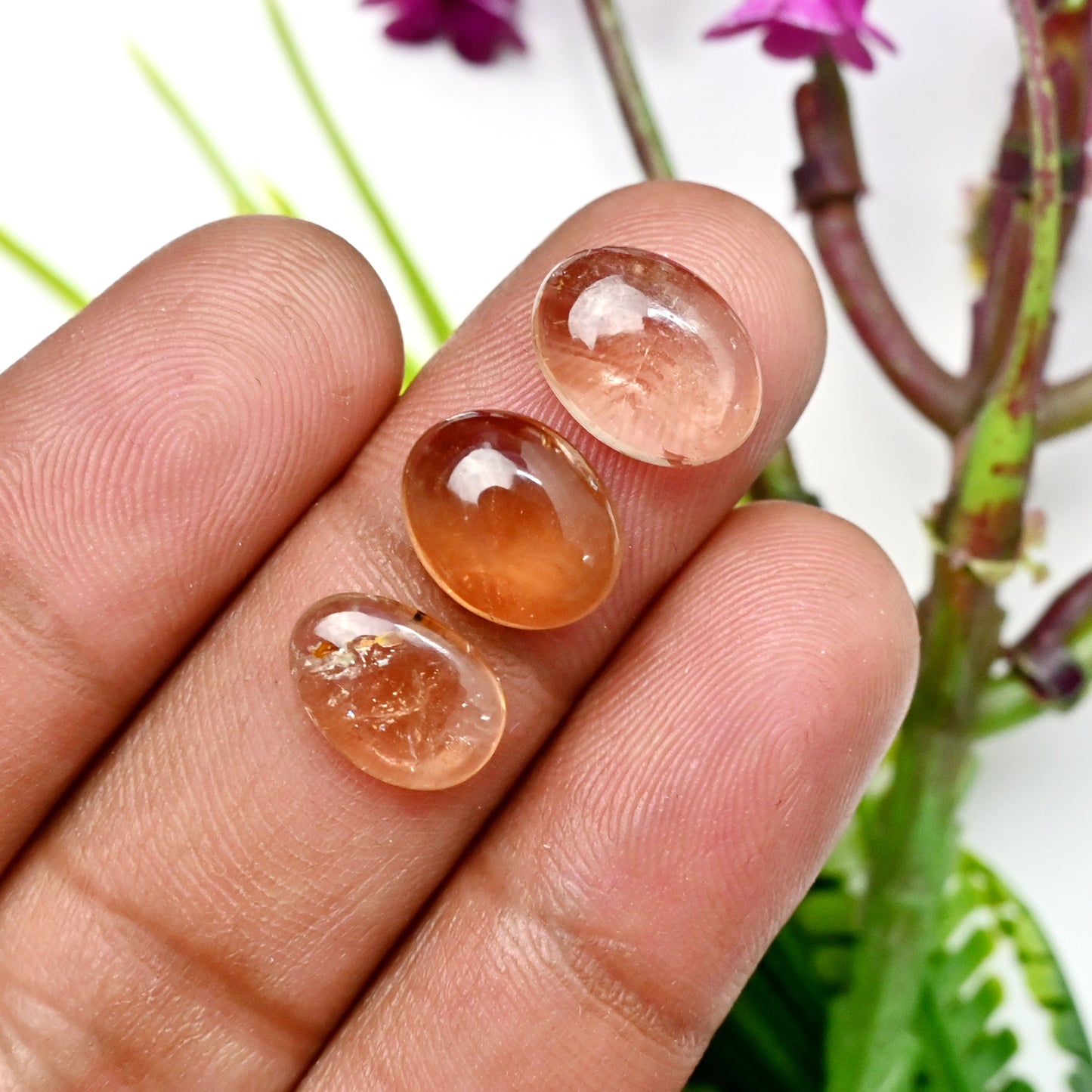 43.3cts Imperial Topaz Smooth Cabochon 8x12mm - 9x11mm Free Form Shape AA Grade Gemstone Parcel -Total 10 Pcs