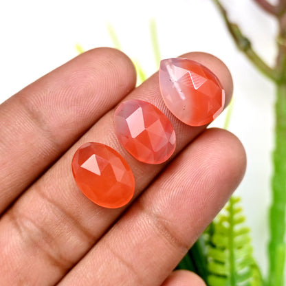 76,25 ct natürlicher Botswana-Achat 11 x 16 mm – 10 x 14 mm Cabochon im Rosenschliff, gemischte Form, Edelsteinpaket der Güteklasse AAA, insgesamt 15 Stück