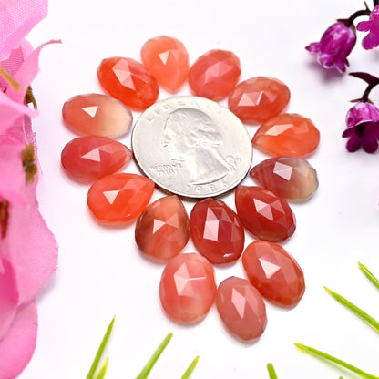 69.40cts Natural Botswana Agate 10x14mm Rose Cut Cabochon Mix Shape AAA Grade Gemstone Parcel -Total 15 Pcs