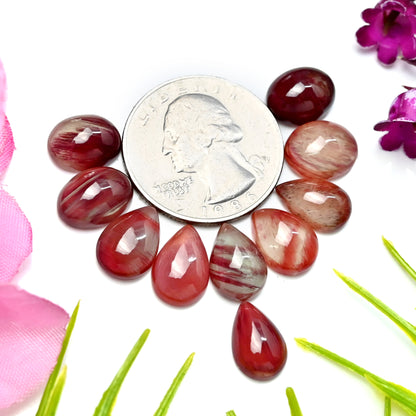 31cts Andesine Smooth Cabochon 9x11mm - 8x12mm Free Form Shape AA Grade Gemstone Parcel -Total 10 Pcs