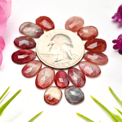 29.05cts Andesine Rose Cut Cabochon 7x12mm - 8x13mm Free Form Shape AA Grade Gemstone Parcel -Total 15 Pcs