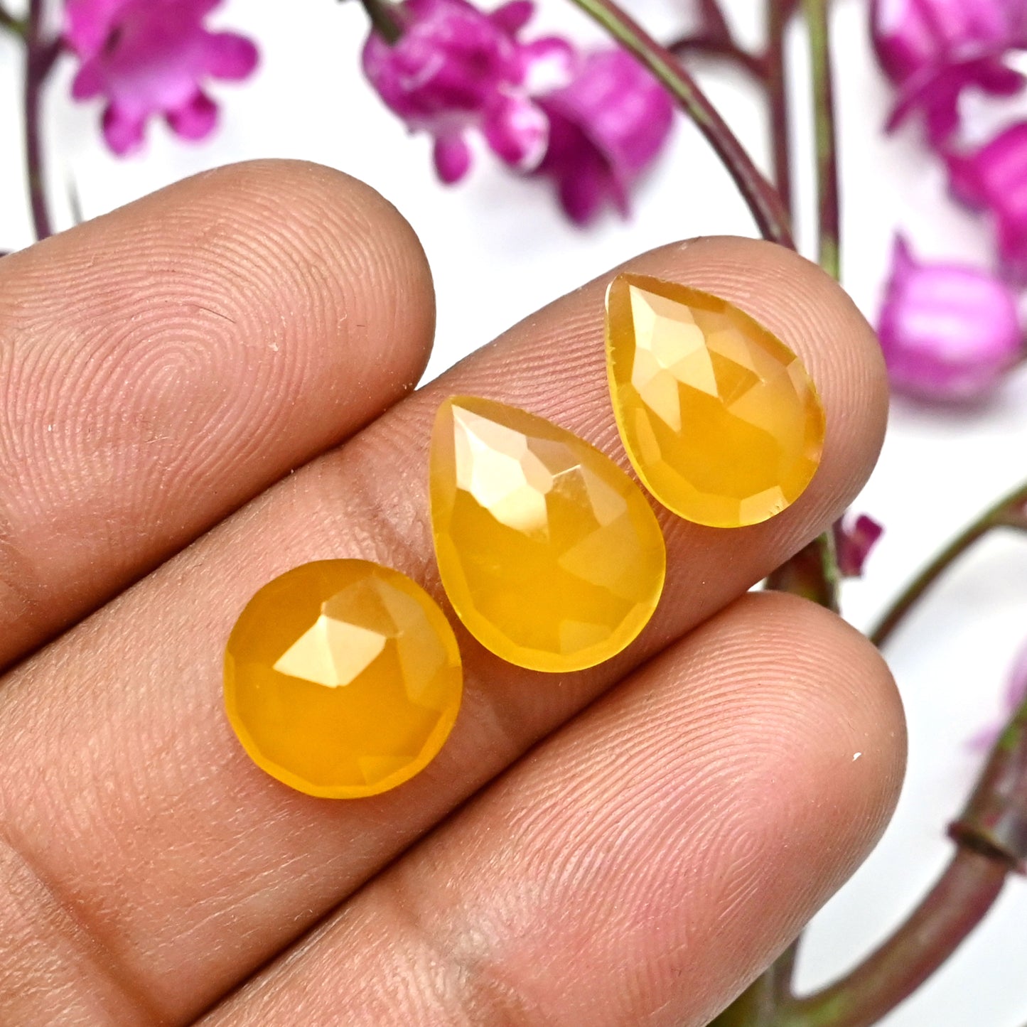 66.6cts Yellow Chalcedony  Rose Cut 8x8mm - 10x14mm Mix Shape  AA Grade Gemstone Parcel -Total 20 Pcs