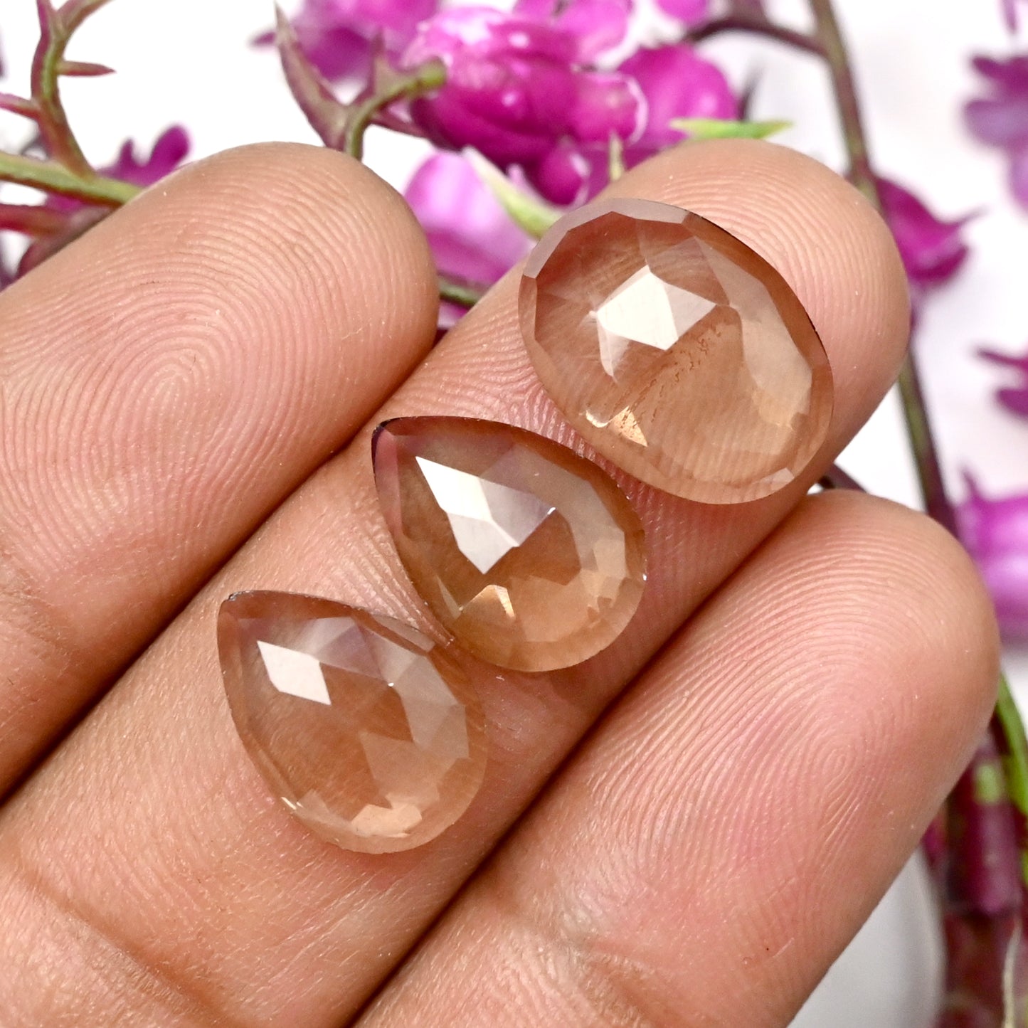 63.05cts Smoky Quartz Rose Cut 8x8mm, 10x14mm Mix Shape AA Grade Gemstone -Total 20 Pcs