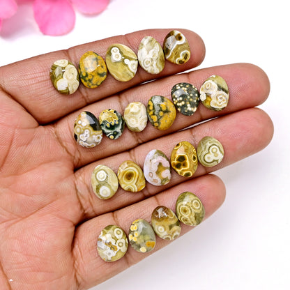 61 carats Ocean Jasper Freeform Shape Rosecut 9x12mm - 8x10mm AA Grade Gemstone Parcel - Total 20 Pcs