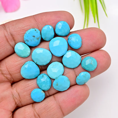 50.80cts Kingman Turquoise Smooth Cabochons Oval shape 12x13mm - 9x11mm AA Grade Loose Gemstone - Total 15 pcs