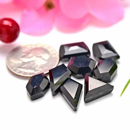 29,8 ct schwarzer Onyx, Rosenschliff-Cabochon, 8 mm, runde Form, Edelsteinpaket der Güteklasse AA, insgesamt 15 Stück