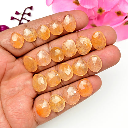 80.10cts Yellow Aventurine Rose Cut 13x15mm - 11x14mm AA Grade Gemstone Parcel -Total 20 Pcs