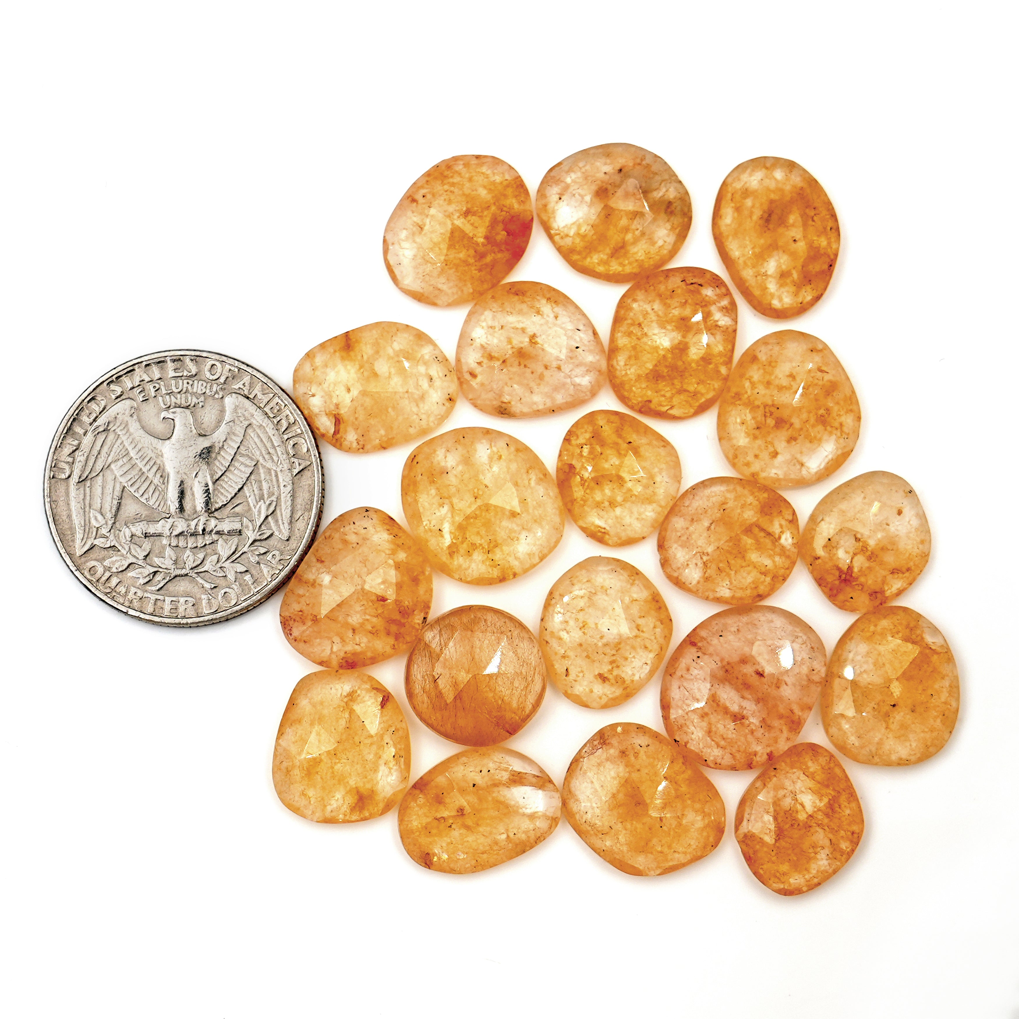 Golden Glow Yellow Aventurine Cabochons | Freeform Radiance Gems - 20 Piece