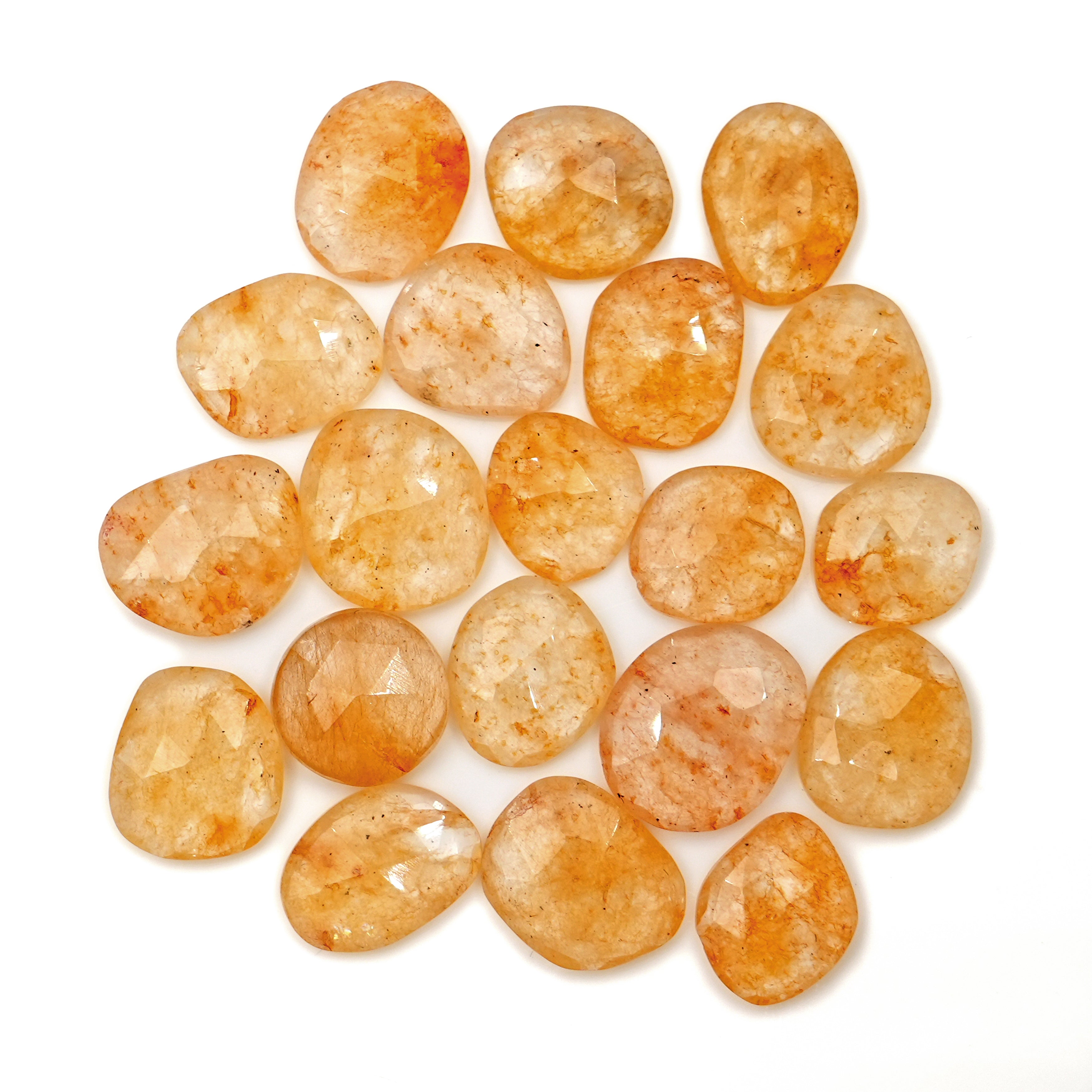 Golden Glow Yellow Aventurine Cabochons | Freeform Radiance Gems - 20 Piece