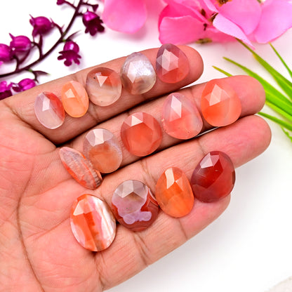 102cts Natural Botswana Agate 9x21mm-16mmx22mm Rose Cut Freeform Shape AA Grade Gemstone Parcel -Total 14 Pcs