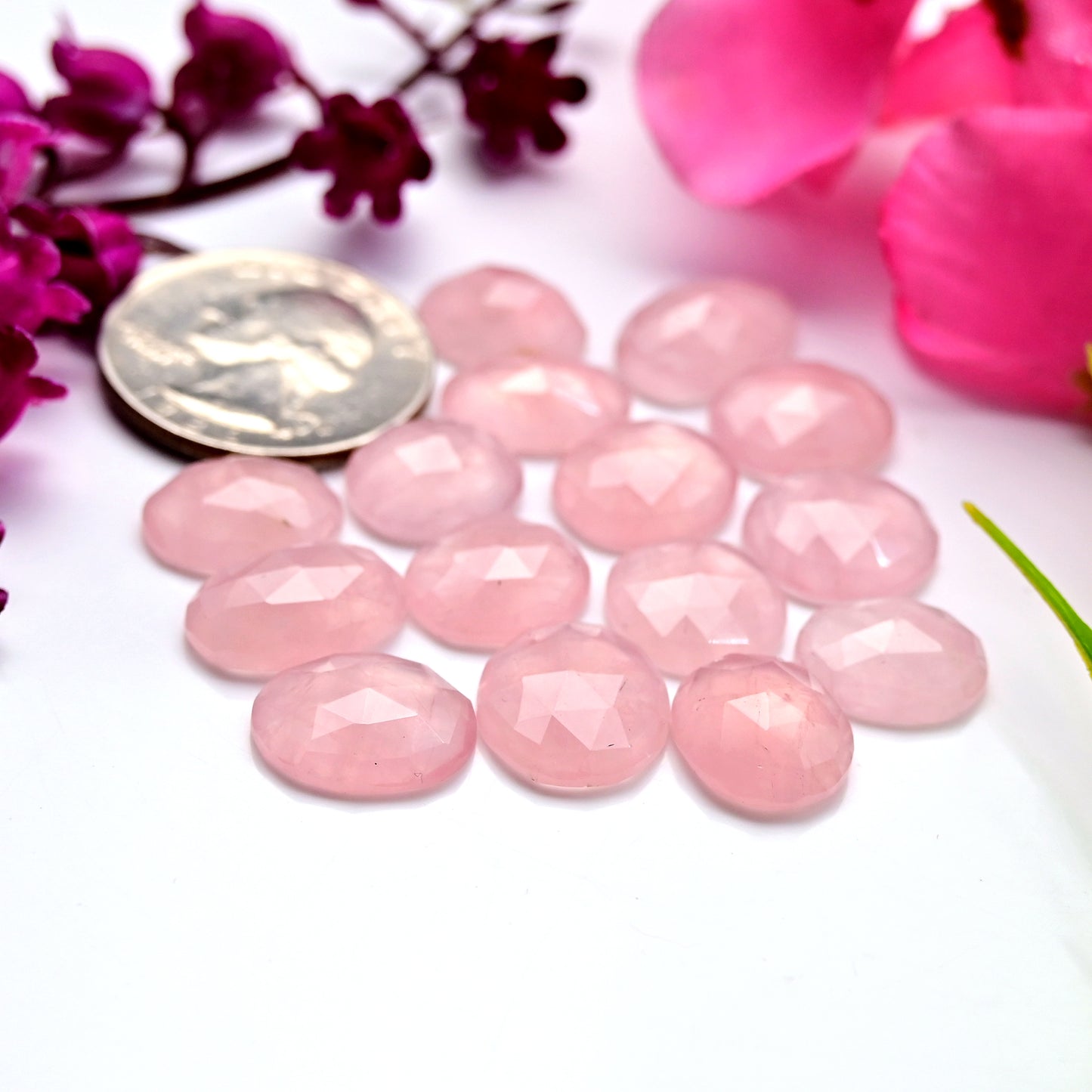 71.80cts Rose Quartz Freeform Shape 10x16mm - 9x14mm AA Grade Gemstone Parcel - Total 15 Pcs in One