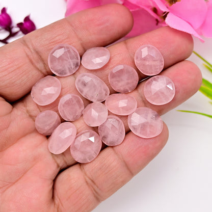 71.80cts Rose Quartz Freeform Shape 10x16mm - 9x14mm AA Grade Gemstone Parcel - Total 15 Pcs in One