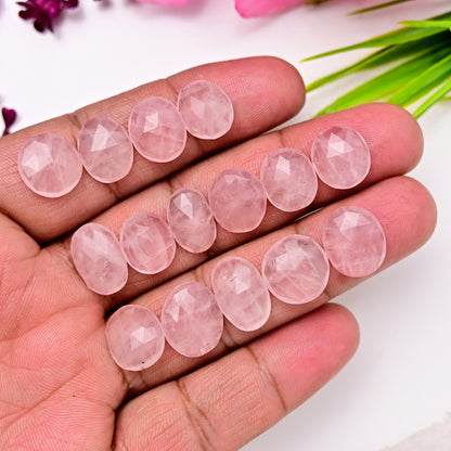 71.80cts Rose Quartz Freeform Shape 10x16mm - 9x14mm AA Grade Gemstone Parcel - Total 15 Pcs in One