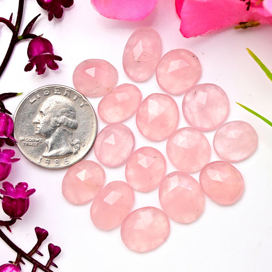 71.80cts Rose Quartz Freeform Shape 10x16mm - 9x14mm AA Grade Gemstone Parcel - Total 15 Pcs in One