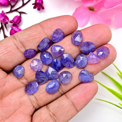 53.80cts Tanzanite Rosecut 8x10mm - 9x12mm Mix Shape AA Grade Gemstone Parcel -Total 20 Pcs