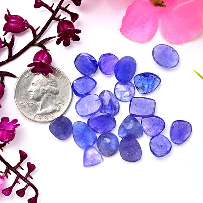 53.80cts Tanzanite Rosecut 8x10mm - 9x12mm Mix Shape AA Grade Gemstone Parcel -Total 20 Pcs