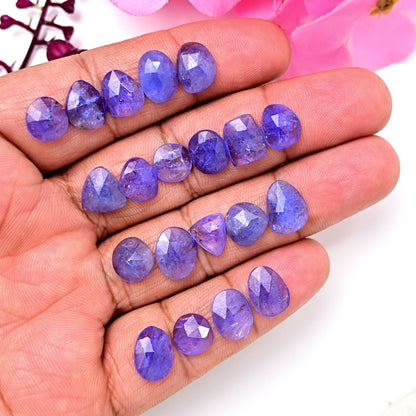 53.80cts Tanzanite Rosecut 8x10mm - 9x12mm Mix Shape AA Grade Gemstone Parcel -Total 20 Pcs