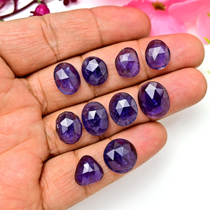 42cts Natural Iolite 10x13mm - 13x15mm Rose Cut Cabochon Freeform Shape AA Grade Gemstone Parcel -Total 10 Pcs