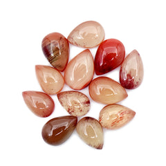 Andesine Labradorite Pear Gemstones | Smooth Cabochons For Jewelry Making - 12 Pieces Parcel