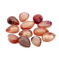 Andesine Labradorite Pear Gemstones | Smooth Cabochons For Jewelry Making - 12 Pieces Parcel