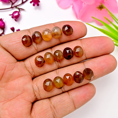 38.70cts. Montana Agate 8x10mm Rose Cut Oval Shape AA Grade Gemstone Parcel -Total 15 Pcs