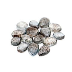 Natural Moss Aquamarine Smooth Cabochons | Freeform Gemstones for Jewelry Making - 15 Pieces