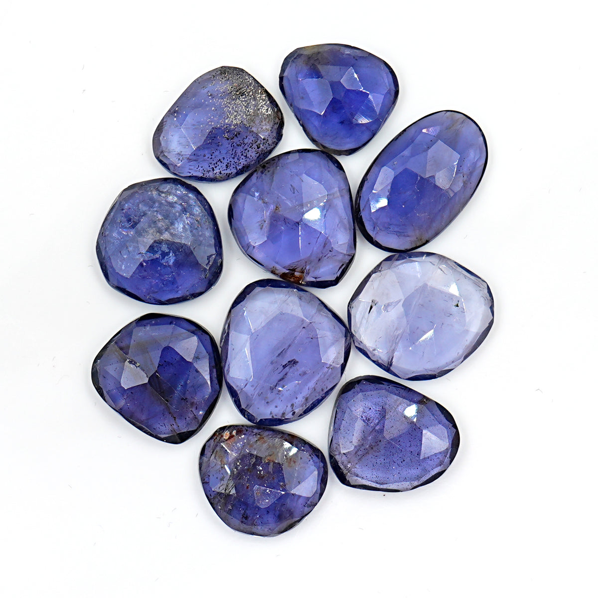 Iolite Rosecut Cabochons | Freeform Indigo Blue Gemstones For Jewelry