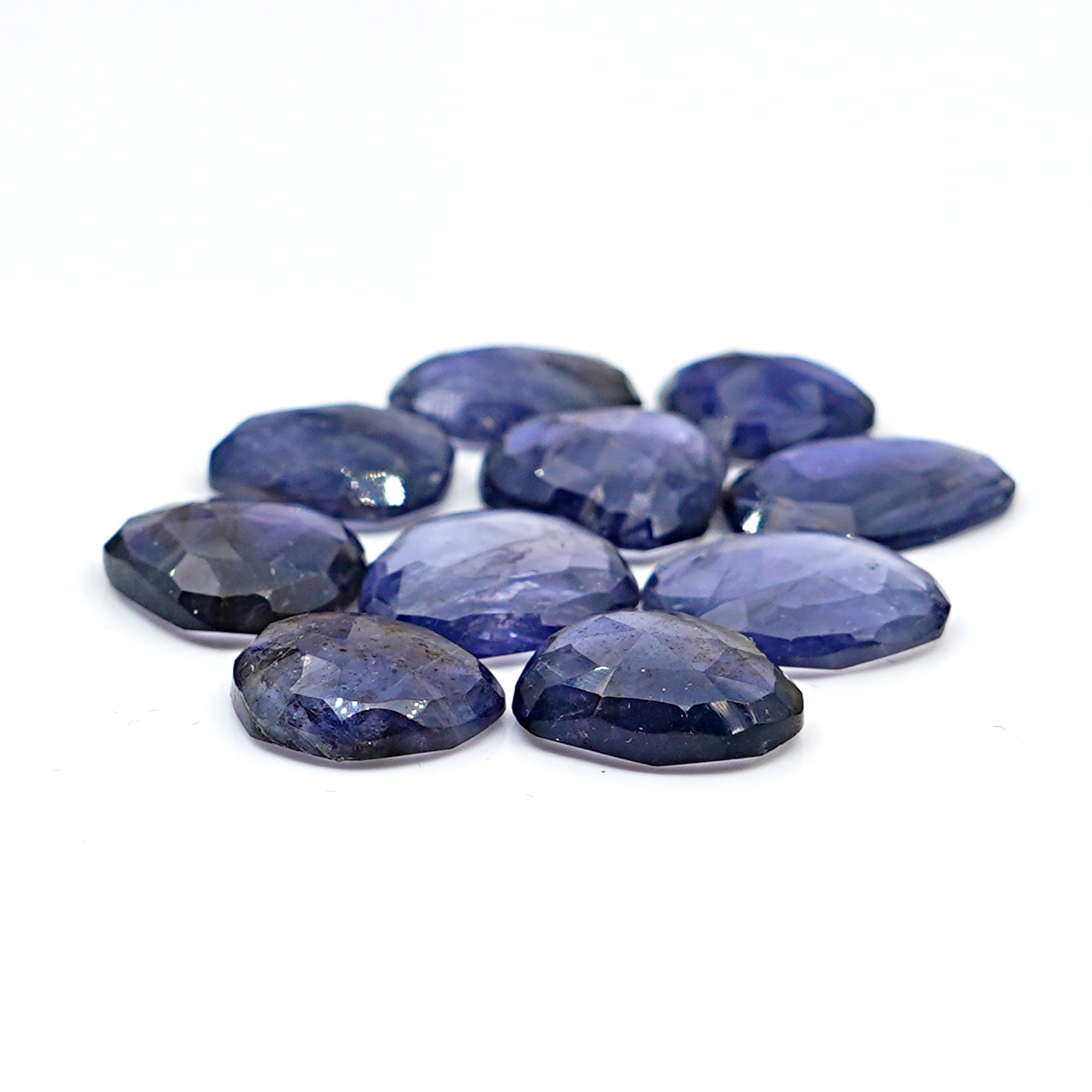 Iolite Rosecut Cabochons | Freeform Indigo Blue Gemstones For Jewelry