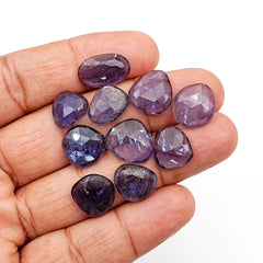 Iolite Rosecut Cabochons | Freeform Indigo Blue Gemstones For Jewelry