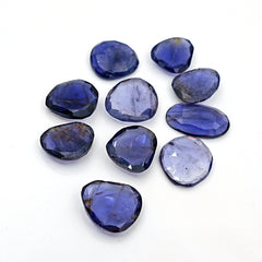 Iolite Rosecut Cabochons | Freeform Indigo Blue Gemstones For Jewelry