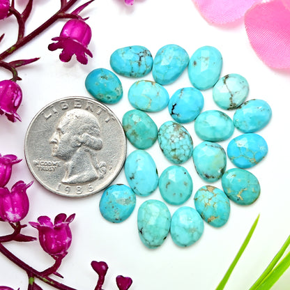 32.50cts Kingman Turquoise Smooth Cabochons Oval shape 8x12mm - 7x10mm AA Grade Loose Gemstone - Total 20 pcs