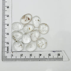 Raw Herkimer Diamond Freeform Cabochons | Natural Clarity & Crystal Fire - 11 Pieces