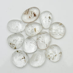 Raw Herkimer Diamond Freeform Cabochons | Natural Clarity & Crystal Fire - 11 Pieces